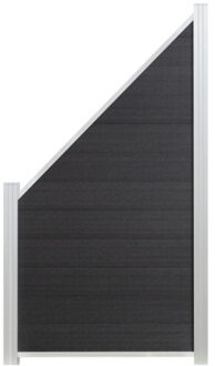 Onder- & bovenregel blank aluminium | Zelfbouw schutting schuin | 90 x 180/93 cm