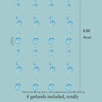 Onder De Zee Party Decoratie Wit Blauw Opknoping Bubble Slingers Decoraties Voor Oceaan Thema Mermaid Verjaardag Feestartikelen 4stk blauw