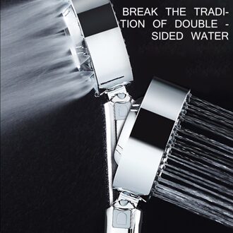 Onder Druk Dubbelzijdige Douchekop Douche Huishouden Spa Douchekop Badkamer Douchekop Abs Siliconen 1Pc Voor Thuis accessoires