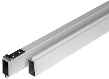 Onder- en bovenregel aluminium - Modular Wit - 2 x 4 x 180 cm