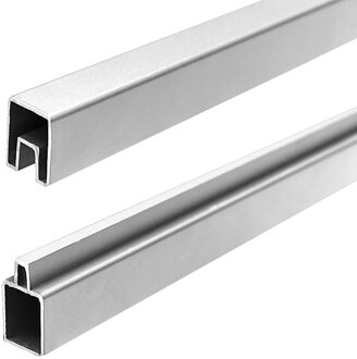 Onder- en bovenregel Como/Garda blank aluminium incl. tie-clips