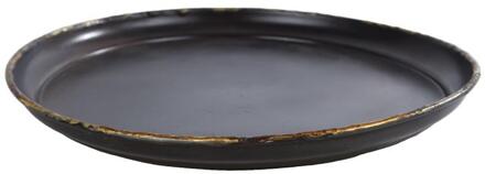 Onderbord antiek bruin metaal dia 25cm