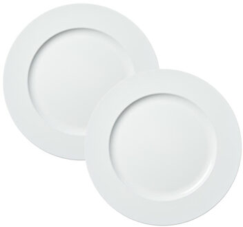 Onderborden - 6x - wit - 33 cm - kunststof - Diner borden - kerstdiner dinerborden