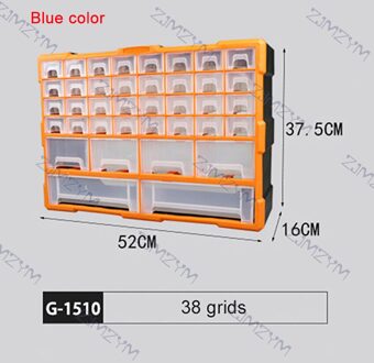 Onderdelen Opbergdoos Component Schroef Gereedschapskist Wall Mount Multi-Raster Lade Plastic Hardware Opbergkast Craft Organizer Case 1510 blauw