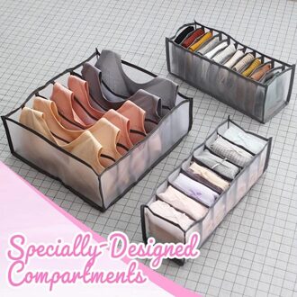 Ondergoed Opbergdoos Compartimenten Sokken Bra Underpants Organizer Drawers Divider Opbergdoos Kast Lade Divider zwart