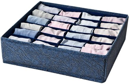Ondergoed Opbergdoos Lade Soort Raster Stof Opbergdoos Huishoudelijke Sokken Kasten Beha Opslag Sorteren Box 24 Grids Beha Organisator blauw