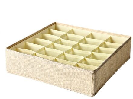 Ondergoed Opbergdoos Lade Soort Raster Stof Opbergdoos Huishoudelijke Sokken Kasten Beha Opslag Sorteren Box 24 Grids Beha Organisator khaki