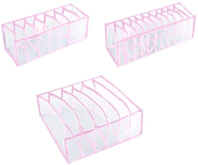 Ondergoed Opbergdoos Met Compartimenten Sokken Bra Underpants Organizer Drawers Divider Opbergdoos Kast Lade Divider roze