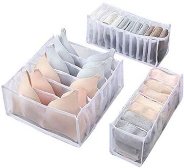 Ondergoed Opbergdoos Met Compartimenten Sokken Bra Underpants Organizer Drawers Divider Opbergdoos Kast Lade Divider wit