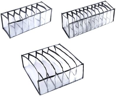 Ondergoed Opbergdoos Met Compartimenten Sokken Bra Underpants Organizer Drawers Divider Opbergdoos Kast Lade Divider zwart