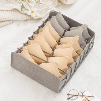 Ondergoed Opbergdoos Sokken Bra Underpants Opvouwbare Divider Drawer Closet Organizer Huishoudelijke Kleding Opslag Sorteren Gereedschap grijs 7gridL
