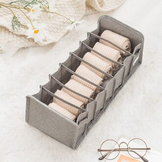 Ondergoed Opbergdoos Sokken Bra Underpants Opvouwbare Divider Drawer Closet Organizer Huishoudelijke Kleding Opslag Sorteren Gereedschap grijs 7gridS