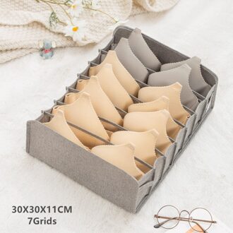 Ondergoed Opbergdoos Sokken Bra Underpants Opvouwbare Divider Drawer Closet Organizer Huishoudelijke Kleding Opslag Sorteren Gereedschap grijs-L 7grids