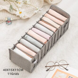 Ondergoed Opbergdoos Sokken Bra Underpants Opvouwbare Divider Drawer Closet Organizer Huishoudelijke Kleding Opslag Sorteren Gereedschap grijs-M 11grids