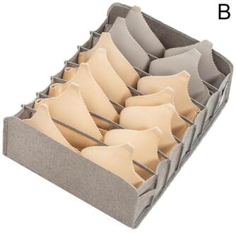 Ondergoed Opbergdoos Sokken Bra Underpants Opvouwbare Kleding Sorteren Gereedschap Ladeverdeler Closet Opslag Huishoudelijke Organizer R4V2 grijs L 7grids