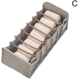 Ondergoed Opbergdoos Sokken Bra Underpants Opvouwbare Kleding Sorteren Gereedschap Ladeverdeler Closet Opslag Huishoudelijke Organizer R4V2 grijs S 7grids