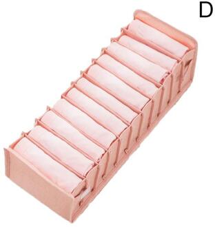 Ondergoed Opbergdoos Sokken Bra Underpants Opvouwbare Kleding Sorteren Gereedschap Ladeverdeler Closet Opslag Huishoudelijke Organizer R4V2 roze M 11grids