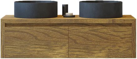 Onderkast Ares 120 cm Castle Brown Met 2 Lades Eiken