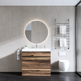 Onderkast Gliss Design Hades 2 Softclose Laden 100x84.5x45cm Ruw Natuur (wastafel keuze) Eiken