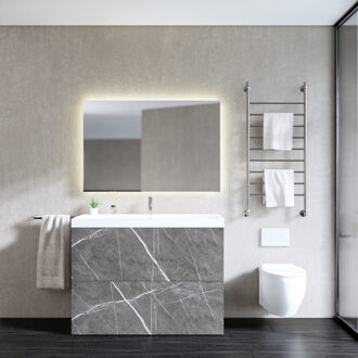 Onderkast Gliss Design Hades 2 Softclose Laden 120x84.5x45cm Pietra Grijs Marmer (wastafel keuze)