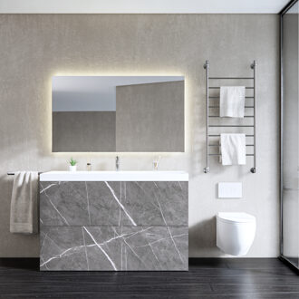 Onderkast Gliss Design Hades 2 Softclose Laden 140x84.5x45cm Pietra Grijs Marmer (wastafel keuze)
