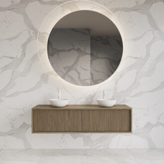 Onderkast Gliss Design Heronimus 140x45x35 cm 2 Laden Met Topplaat Ash Grey