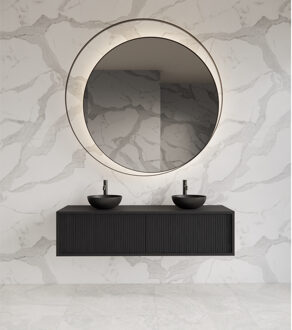 Onderkast Gliss Design Heronimus 140x45x35 cm 2 Laden Met Topplaat Black Veneer