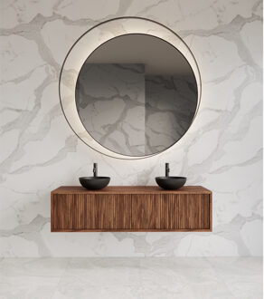 Onderkast Gliss Design Heronimus 160x45x35 cm 2 Laden Met Topplaat Walnut