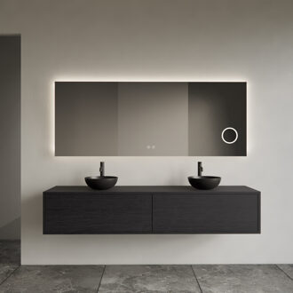 Onderkast Gliss Design Joa Black Veneer 200 CM 2 Laden Incl.Topplaat