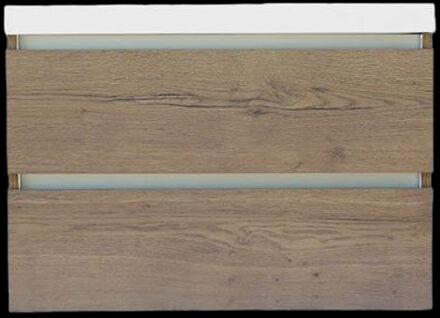 Onderkast Sanilux Trendline Met Greeplijst Aluminium 80x47x52 Cm Tabak Oak Eiken