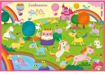 onderlegger Eenhoorns junior 47,5 x 32 cm PVC Multikleur