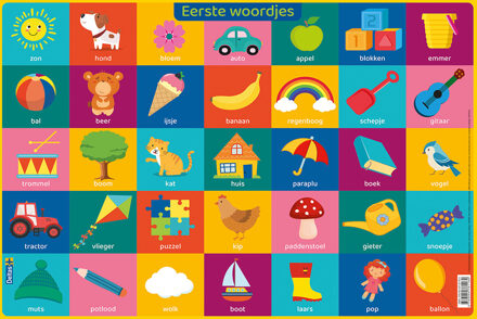 onderlegger Eerste woordjes junior 47,5 x 32 cm PVC Multikleur