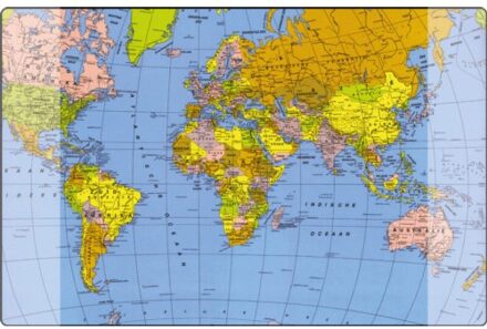 Onderlegger Kangaro 38x58cm wereldkaart