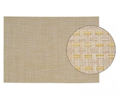 Onderlegger met geweven print beige 45 x 30 cm - Placemats