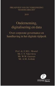 Onderneming, Digitalisering En Data - Preadviezen