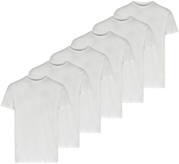Ondershirt heren t-shirt ronde hals regular fit 6-pack Wit - M