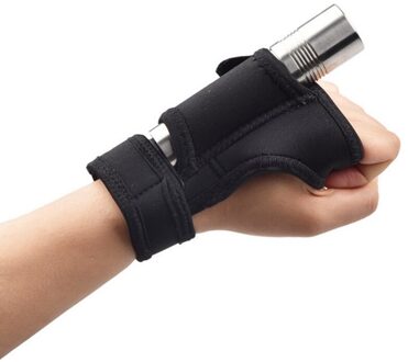 Onderwater Duiken Dive Led Torch Zaklamp Houder Soft Zwart Neopreen Hand Arm Mount Polsband Handschoen Voor Mannen Vrouwen