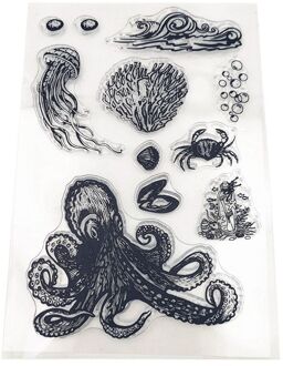 Onderwater Octopus Ocean World Transparant Clear Stempels/Siliconen Afdichting Roller Stempel voor DIY scrapbooking fotoalbum/Card Making