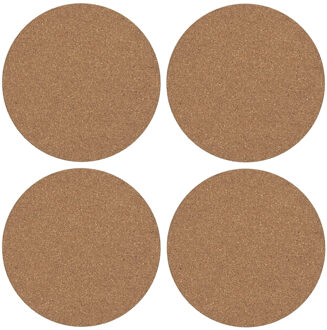 Onderzetter - 4x - kurk - rond - D19 cm - voor pannen - hittebestendig