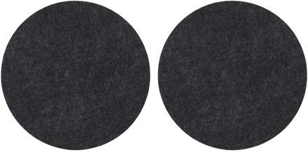 Onderzetter vilt rond 20cm set a 2 zwart