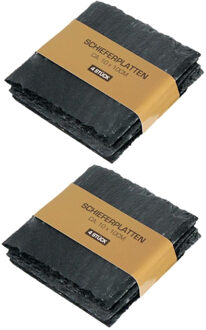 Onderzetters - 20x - 10 x 10 cm - leisteen - glazen onderzetters