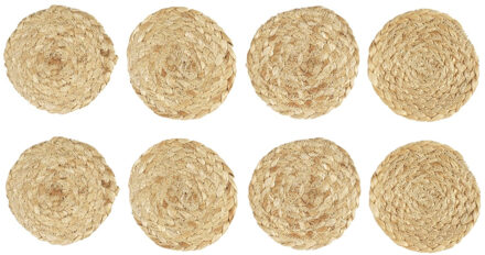onderzetters - 8x stuks - jute - naturel - 10 x 10 cm - voor glazen