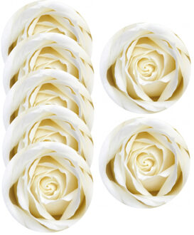 Onderzetters/Bierviltjes bloemen witte roos 10x stuks - Bierfiltjes Multikleur