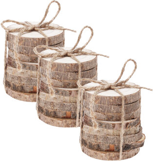 Onderzetters - bruin - 24x - 8 cm - hout - onderleggers - coasters