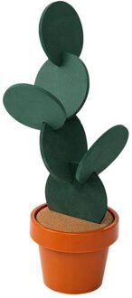 Onderzetters Diy Cactus Coaster Set Van 6 Stuks Met Bloempot Houder Voor Drankjes Novelty Voor Home Office Bar Decor