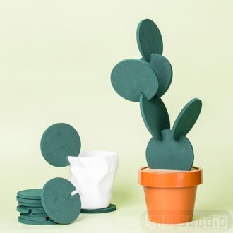 Onderzetters Diy Cactus Coaster Set Van 6 Stuks Met Bloempot Houder Voor Drankjes Novelty Voor Home Office Bar Decor