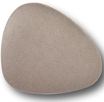 onderzetters glazen - lederlook - 6x - metallic taupe - 12 x 10 cm - Glazenonderzetters