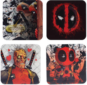 Onderzetters Holografisch Deadpool 4 Stuks 9 Cm Multikleur