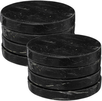 Onderzetters voor glazen - 12 stuks - Marmer - Zwart