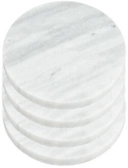Onderzetters voor glazen - 4x stuks - rond - Marmer - 10 cm